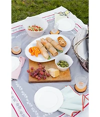 VIETRI Melamine Lastra White Oval Platter