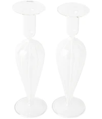 VIETRI Nuovo Stripe Sculptural Candlesticks, Set of 2