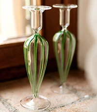 VIETRI Nuovo Stripe Candlesticks - Set of 2