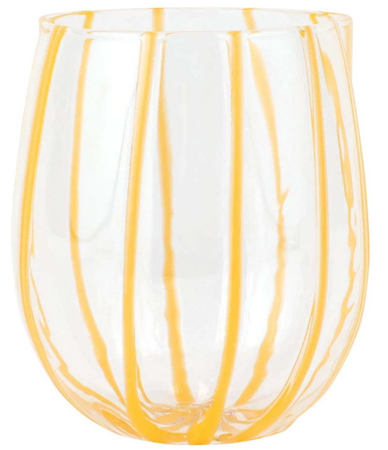 VIETRI Nuovo Stripe Collection Stemless Wine Glass
