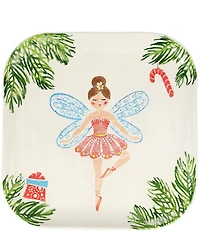 VIETRI Nutcrackers Sugar Plum Fairy Square Platter