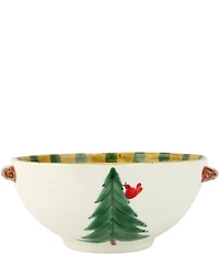 VIETRI Old St Nick Handled Bowl with Bird Watcher