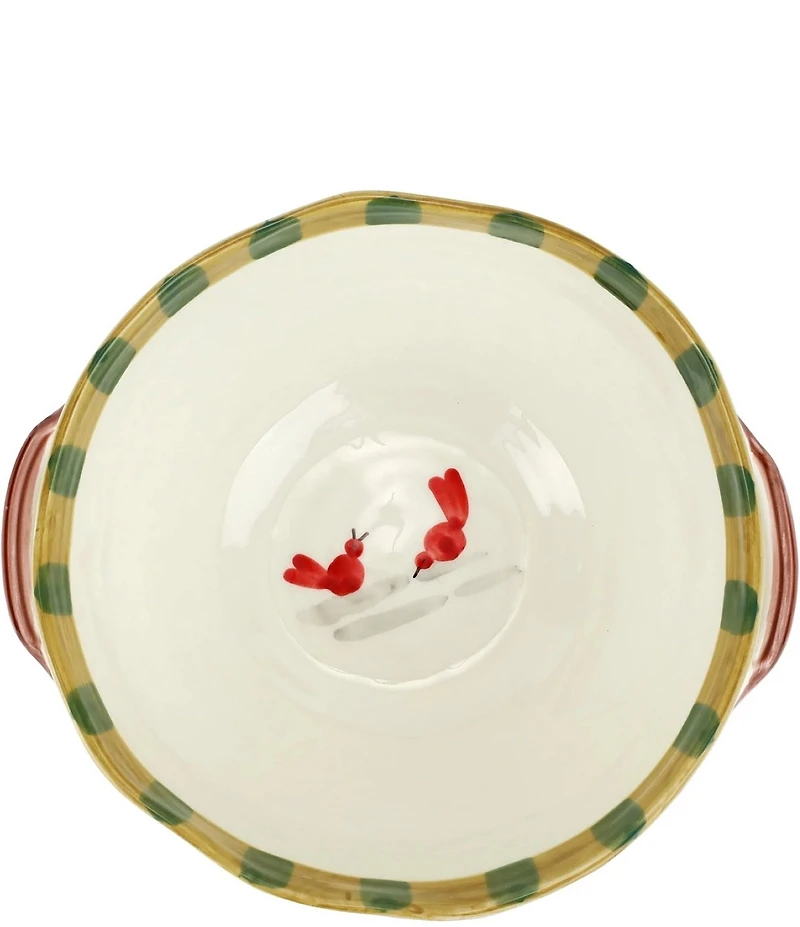 VIETRI Old St Nick Handled Bowl with Bird Watcher