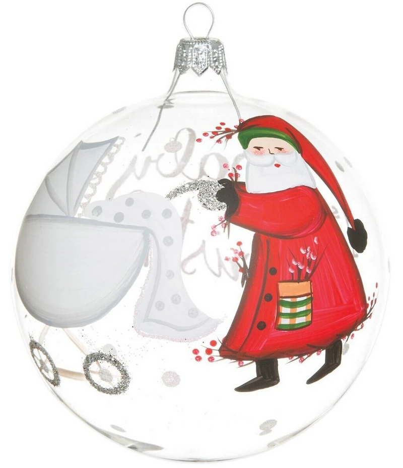 VIETRI Old St. Nick Hand-Painted Baby's First Christmas Ornament