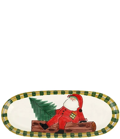 VIETRI Old St. Nick Large Narrow Oval Platter