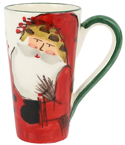 VIETRI Old St. Nick Latte Mug with Bird Nest