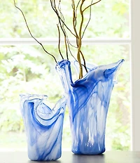 VIETRI Onda Glass Cobalt Large Vase