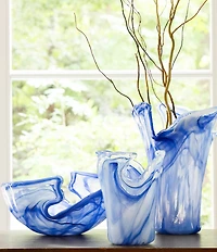 VIETRI Onda Glass Cobalt Round Bowl