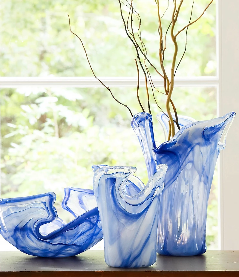 VIETRI Onda Glass Cobalt Small Vase