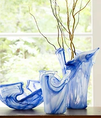 VIETRI Onda Glass Cobalt Small Vase