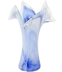 VIETRI Onda Glass Collection Twisted Flower Vase