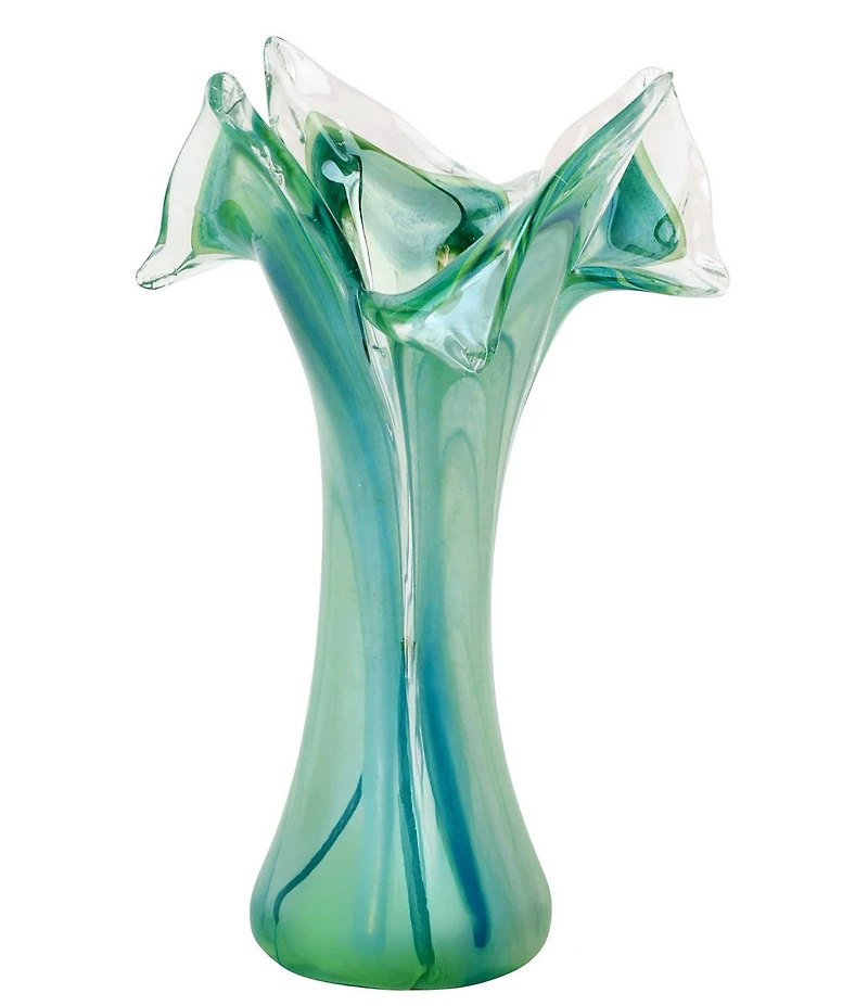 VIETRI Onda Glass Collection Twisted Flower Vase