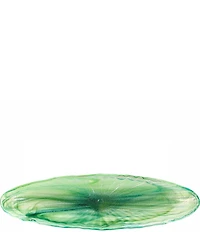 VIETRI Onda Glass Green Long Oval Bowl