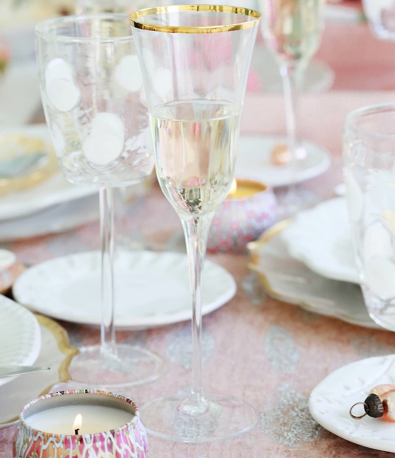 VIETRI Optical Gold Champagne Flute