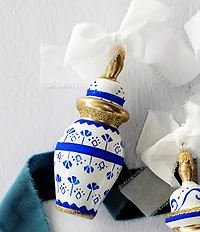 VIETRI Ornaments Figural Ginger Jar with Large Flowers Ornament