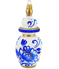 VIETRI Ornaments Figural Ginger Jar with Large Flowers Ornament