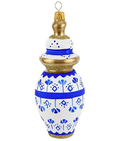 VIETRI Ornaments Figural Ginger Jar with Small Flowers Ornament