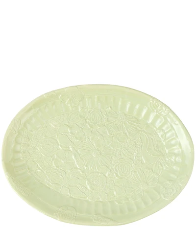 VIETRI Pietra Fiori Collection Pistachio Oval Platter