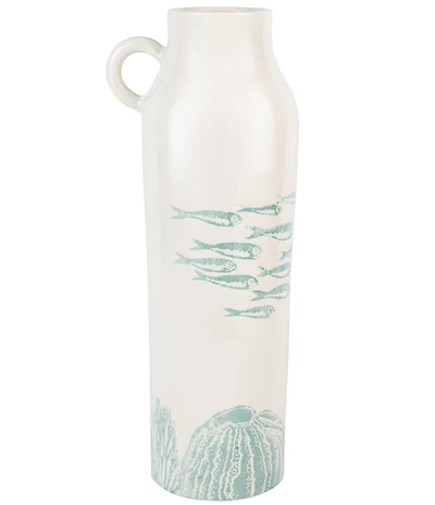 VIETRI Reef Collection Large Tall Handled Vase