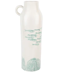 VIETRI Reef Collection Large Tall Handled Vase