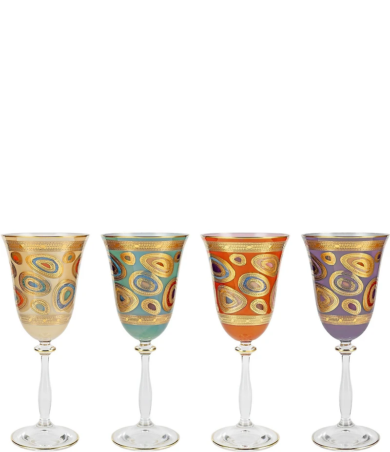 VIETRI Regalia Assorted Wine Glasses, Set of 4
