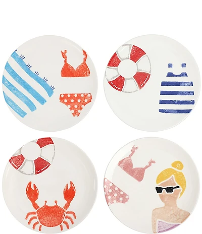 VIETRI Riviera Assorted Salad Plates, Set of 4