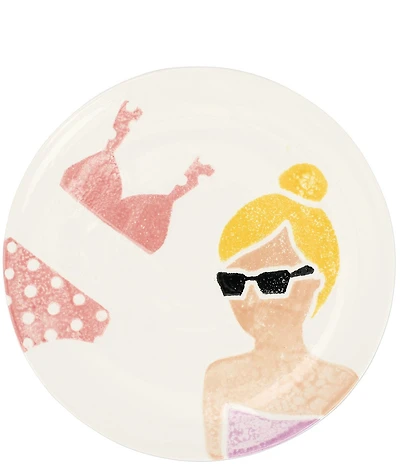 VIETRI Riviera Pink Bikini Salad Plate