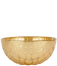VIETRI Rufolo Glass Gold Basketweave Dipping Bowl