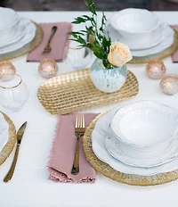 VIETRI Rufolo Glass Gold Basketweave Rectangular Serving Tray