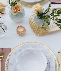VIETRI Rufolo Glass Gold Basketweave Rectangular Serving Tray