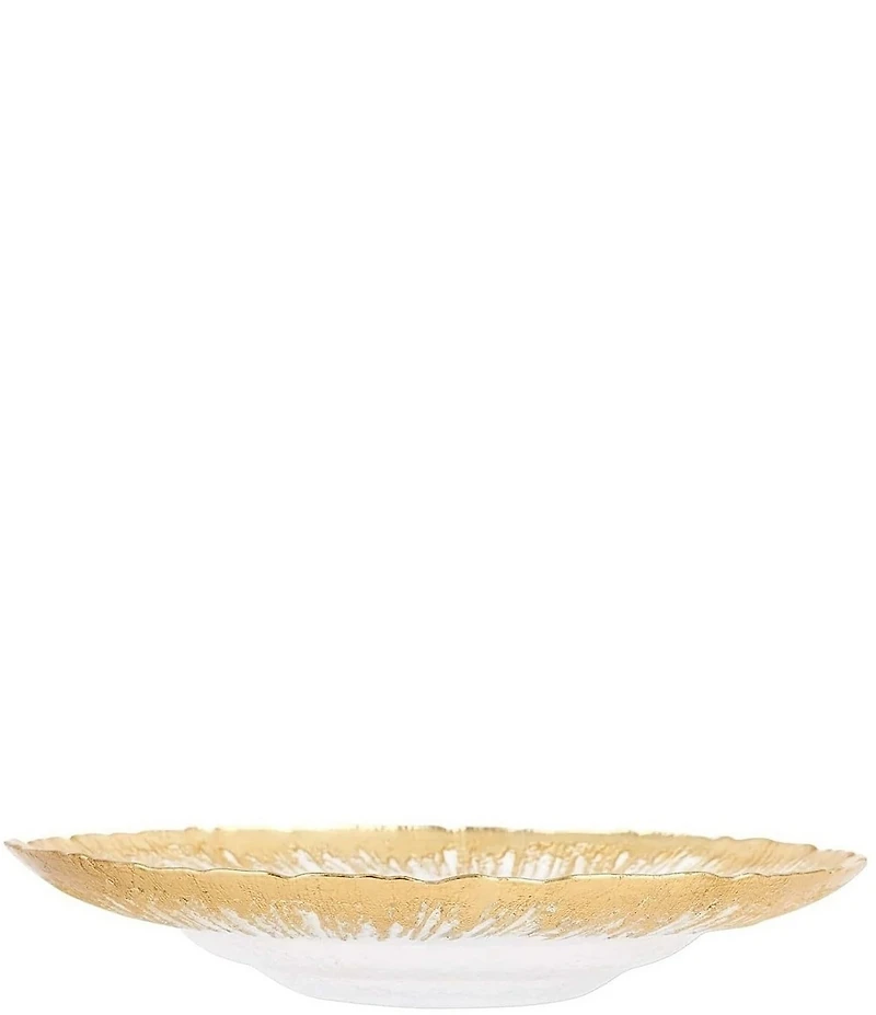 VIETRI Rufolo Glass Gold Brushstroke Medium Shallow Bowl