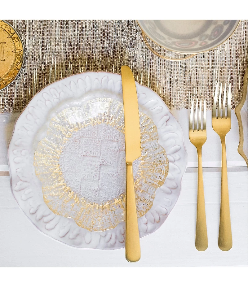 VIETRI Rufolo Glass Gold Canape Plate