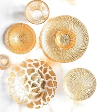 VIETRI Rufolo Glass Gold Crocodile Salad Plate