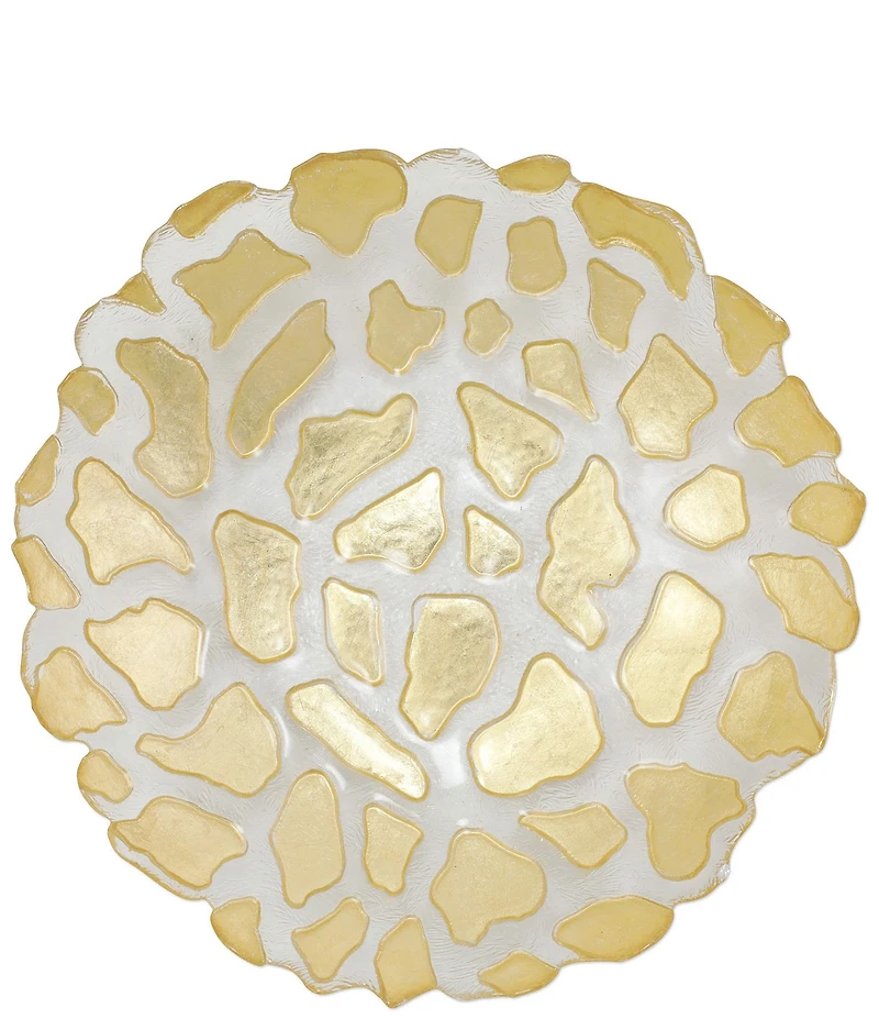 VIETRI Rufolo Glass Gold Giraffe Medium Shallow Bowl