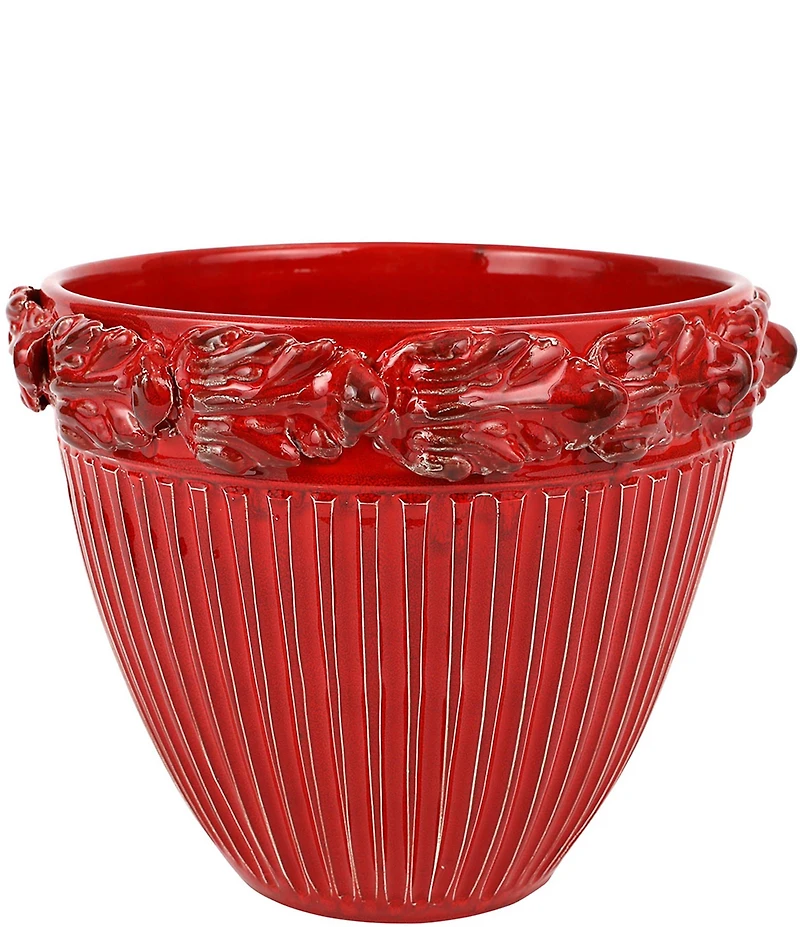 VIETRI Rustic Garden Acanthus Leaf Planter/Cachepot