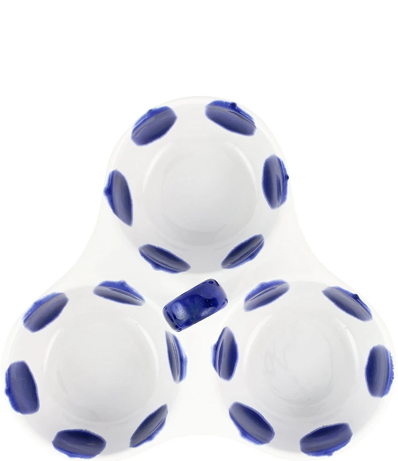 VIETRI Santorini Collection Dot Three-Part Server