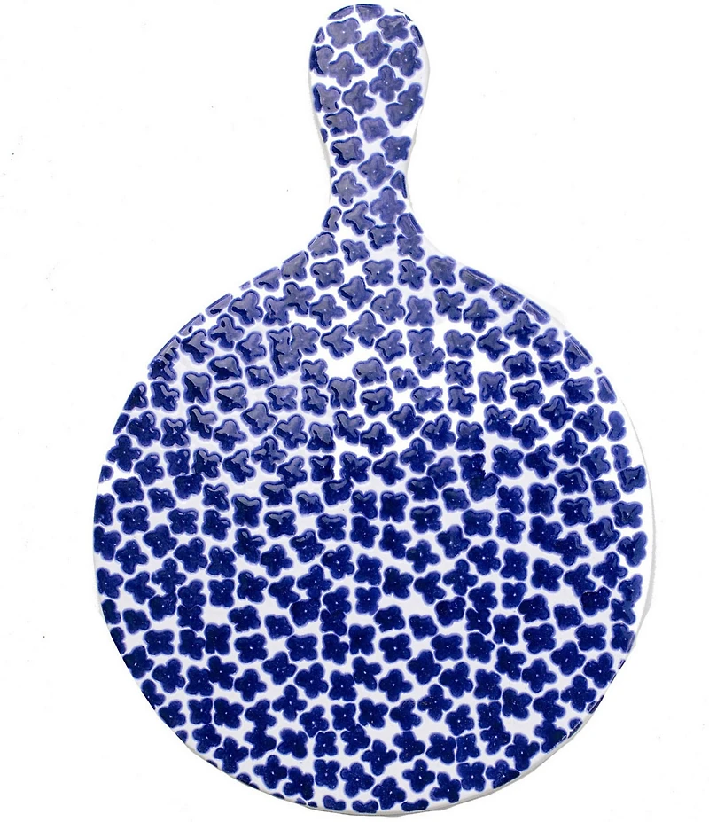 VIETRI Santorini Collection Flowers Round Cheese Board