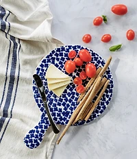 VIETRI Santorini Collection Flowers Round Cheese Board