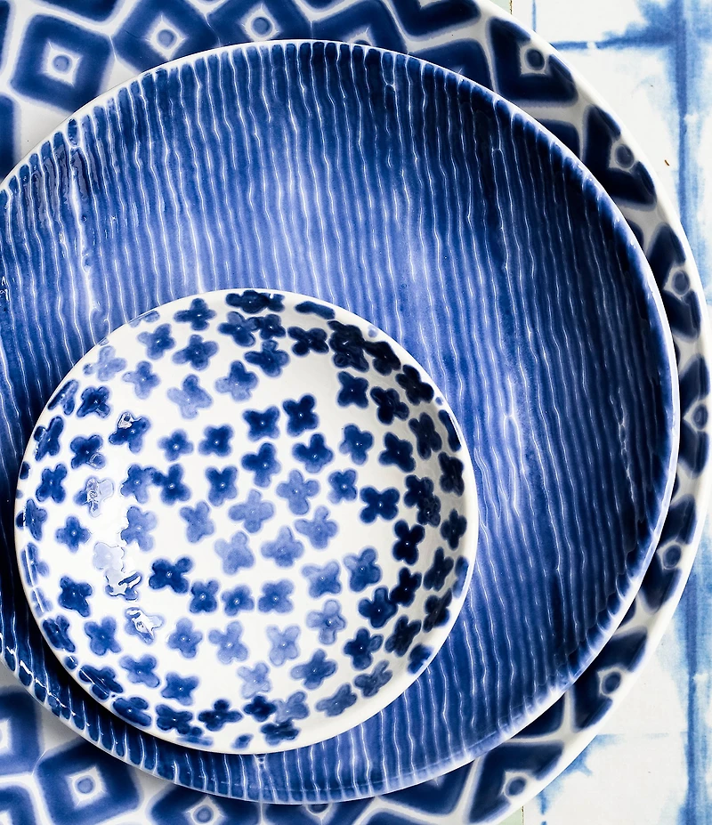 VIETRI Santorini Diamond Medium Serving Bowl