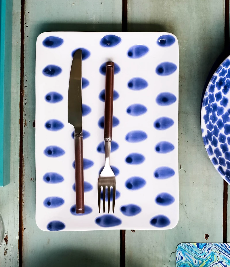 VIETRI Santorini Dot Small Rectangular Platter