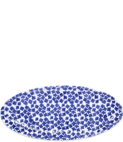 VIETRI Santorini Flower Narrow Oval Platter