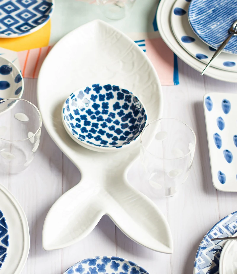 VIETRI Santorini Stripe Condiment Bowl