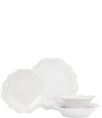 VIETRI Incanto Stone White Baroque 4-Piece Place Setting