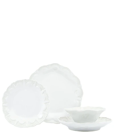 VIETRI Incanto Stone White Lace 4-Piece Place Setting