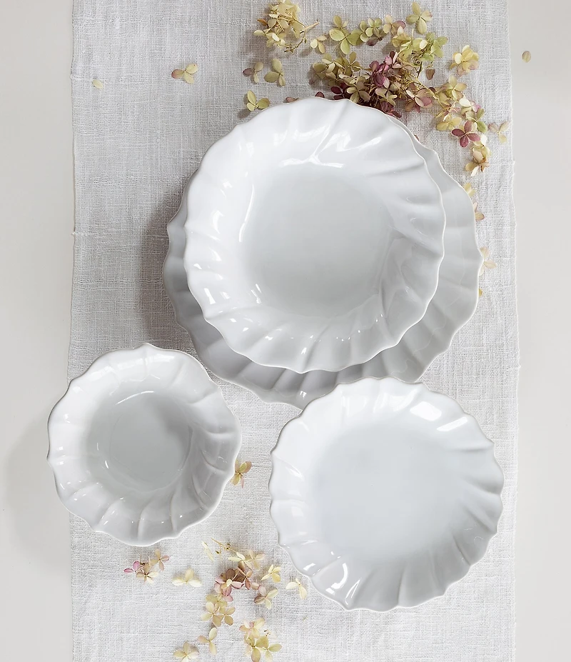 VIETRI Incanto Stone Ruffle 4-Piece Place Setting