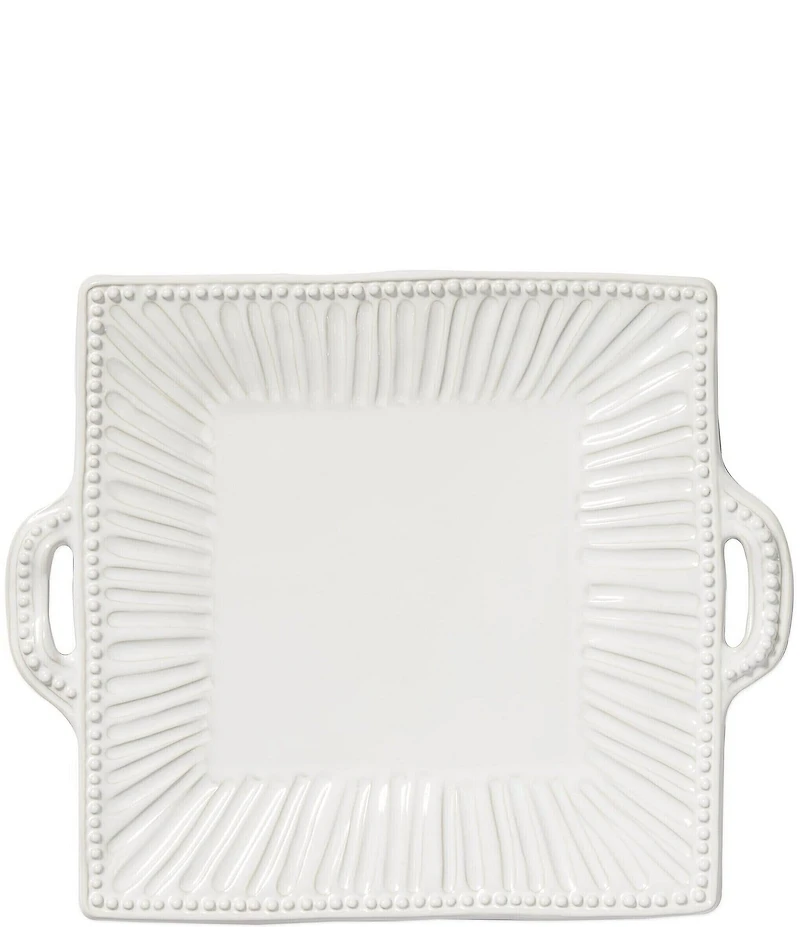 VIETRI Incanto Stone Stripe Handled Square Platter