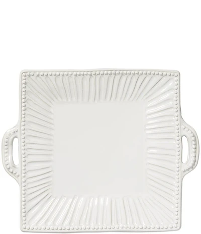 VIETRI Incanto Stone Stripe Handled Square Platter