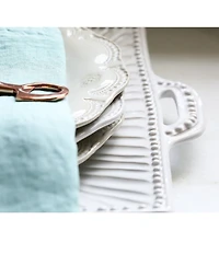 VIETRI Incanto Stone Stripe Handled Square Platter