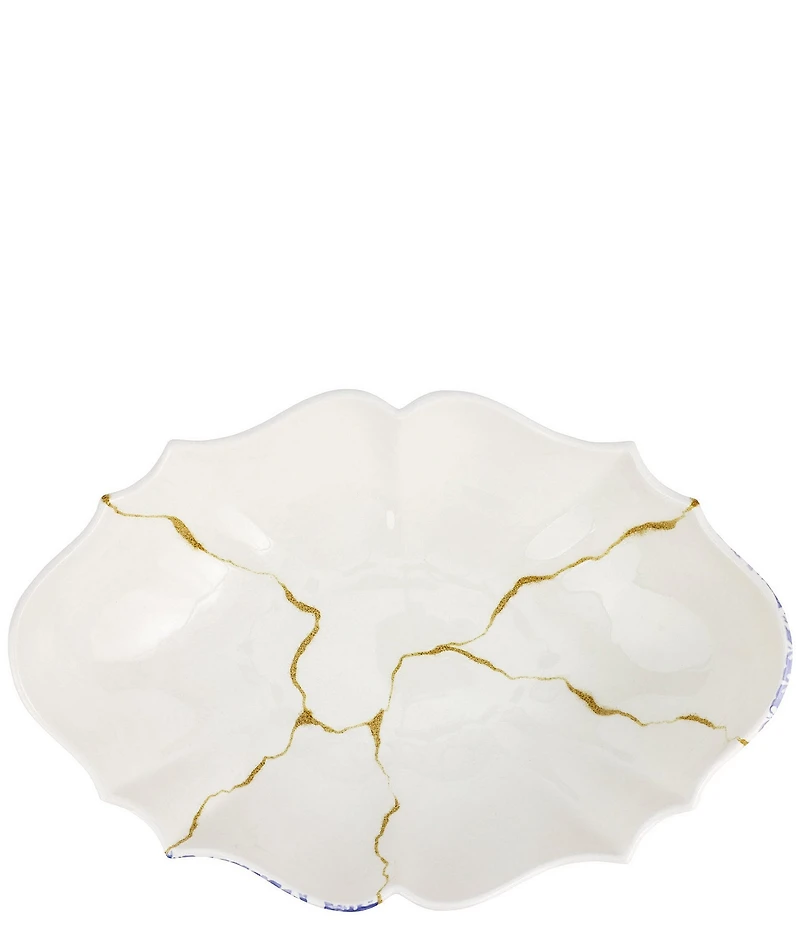 VIETRI Storia Collection Scalloped Large Oval Centerpiece