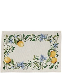Vietri Tavola Lemons with Flowers Natural Placemats, Set of 4